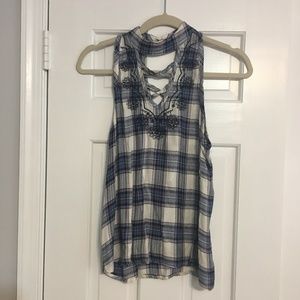 Francescas Plaid Flannel Tank top